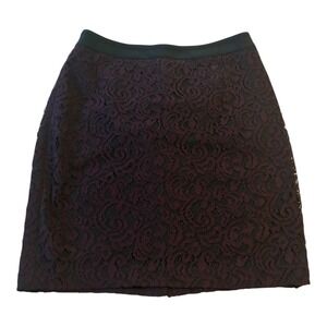 Loft Ann Taylor Purple Lace Skirt Women's Size 12 Career Cocktail‎ Party